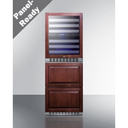 24 Inch Combination Dual-Zone Wine Cellar and 2-Drawer Refrigerator-Freezer  - Front View - Panel Ready view
