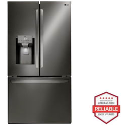 36 Inch Smart French Door Refrigerator  - 1 1 28 cu. ft. 3 Door French Door, Standard Depth, Ice and Water with Single Ice view