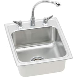 17 Inch Top Mount Single Bowl Stainless Steel Bar Sink Package - Featured View view