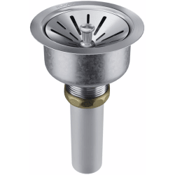 Quartz Perfect Drain and Strainer: Lustrous Steel - Lustrous Steel Front View view