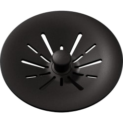Perfect Drain 3-1/2" Removable Polymer Basket Strainer and Rubber Stopper: Black - Front View view