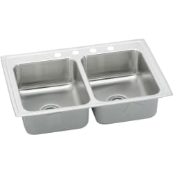 37 Inch Drop-In Double Bowl Stainless Steel Bar Sink - Featured View view