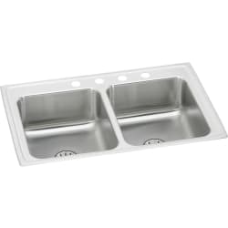 33 Inch Double Basin Drop-In Sink - 33 Inch Double Basin Drop-In Sink with ADA Compliance view
