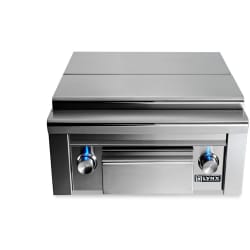 Built-In Double Side by Side Burners  - Built-In Gas Double Side Burner with Prep Center view