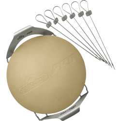 PRO Pizza Stone  - PRO Pizza Stone with Skewers and Rack view