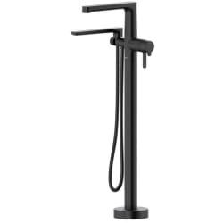 Thermostatic Single Hole Floor Mount Tub Filler Trim  - Nibi™ Thermostatic Single Hole Floor Mount Tub Filler Trim with Hand Shower in Black view