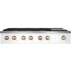 48 Inch Commercial-Style Gas Rangetop - 48 Inch Professional Gas Rangetop in Matte White view