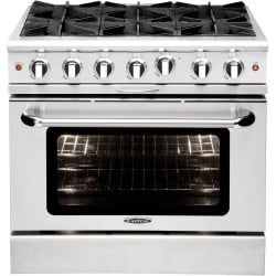 36 Inch Freestanding Gas Range - Front View view