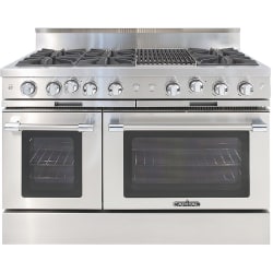 48 Inch Freestanding Gas Range  - 48-Inch Classic Chef Gas Range in Stainless Steel with 6 Open Burners & Grill view
