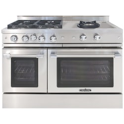 48 Inch Freestanding Gas Range  - 48-Inch Classic Chef Gas Range in Stainless Steel with 4 Sealed Burners & 24-Inch Sealed Power Wok view