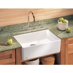 28 Inch Apron Front Single Bowl Fireclay Sink: White - Main view
