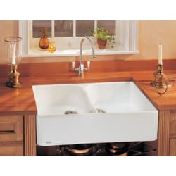 35 Inch Apron Front Double Bowl Fireclay Sink  - Main view