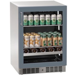 24 Inch Built-In Undercounter Single Zone Beverage Center with 24 Wine Bottle Capacity, 290 Can Capacity, 2 Adjustable Glass Shelves, 1 Full-Extension Wire Rack, Low-E Coated Thermopane Glass Door and Sabbath Mode: Panel Ready with Frame Glass - 24 Inch Beverage Center view