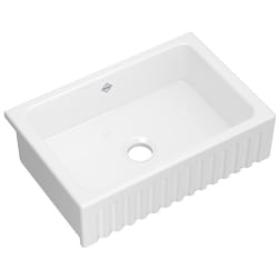 21 Inch Single Bowl Farmhouse Apron Front Fireclay Kitchen Sink  - 21 Inch Single Bowl Farmhouse Apron Front Fireclay Kitchen Sink with 3 1/2" Drain Connection view