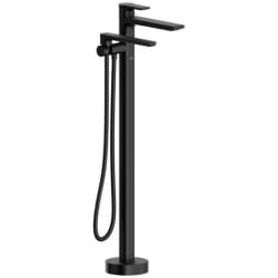 Thermostatic Single Hole Floor Mount Tub Filler Trim  - Thermostatic Single Hole Floor Mount Tub Filler Trim in Black view
