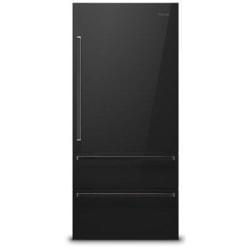 36 Inch Bottom Freezer Door Panel Set Black Glass - Right Hinge - 36 Inch Bottom Freezer Door Panel Set Black Glass - Right Hinge view