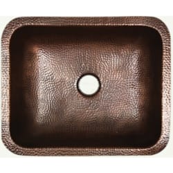 17 Inch Undermount Bathroom Sink - Solid Copper Bathroom Sink view