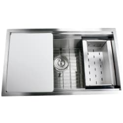 30 Inch Pro Series Large Rectangle Single Bowl  - Prep Station Sink view