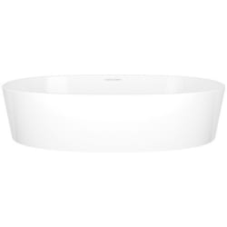 14 Inch Oval Vessel Bathroom Sink  - 14 Inch Oval Vessel Bathroom Sink with Drain Hole Center view