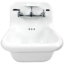 16 1/2 Inch Fireclay Wallmount Bathroom Sink  - 16 1/2 Inch Fireclay Wallmount Bathroom Sink with 6 1/4 Inch Bowl Depth view