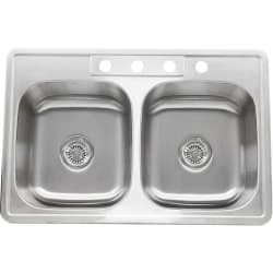 33 Inch Drop-In Kitchen Sink - Top View view