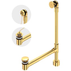 Freestanding Bathtub Drain Kit For Above-Floor Installation Box: Polished Brass - Freestanding Bathtub Drain Kit For Above-Floor Installation Box in Polished Brass view