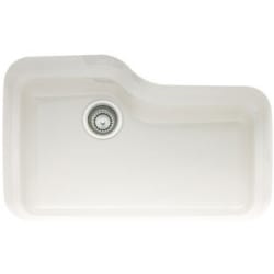30 Inch Undermount Single Bowl Fireclay Sink: Biscuit - Feature View view