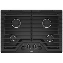 30 Inch Gas Cooktop - Black Front View view