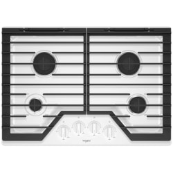 30 Inch Gas Cooktop - White Front View view