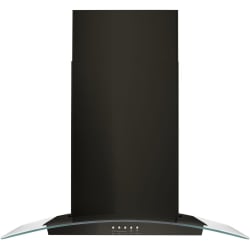 30 Inch Concave Glass Wall Mount Range Hood  - Black Stainless Steel Front View view