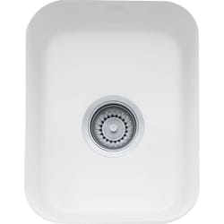 13 Inch Undermount Single Bowl Fireclay Sink: White - 13 Inch Undermount Single Bowl Fireclay Sink view
