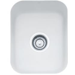 13 Inch Undermount Single Bowl Fireclay Sink: Matte White - Matte White view