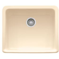 20 Inch Apron Front Single Bowl Fireclay Sink: Bisque - Bisque / Biscuit view