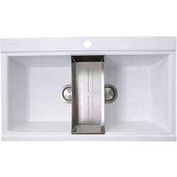 34 Inch Top Mount Double Bowl Kitchen Sink  - 34 Inch Top Mount Double Bowl Kitchen Sink with Colander view