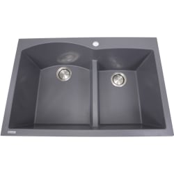 33 Inch Dualmount Double Bowl Kitchen Sink - 33 Inch Dualmount Double Bowl Kitchen Sink with 9 1/4 Inch Bowl Depth view