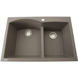 33 Inch Dualmount Double Bowl Kitchen Sink  - 33 Inch Dualmount Double Bowl Kitchen Sink with 9 1/4 Inch Bowl Depth view