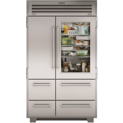48 Inch Counter Depth Built-In Side by Side Smart Refrigerator - 48 Inch PRO Refrigerator/Freezer with Glass Door view