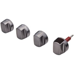 Brushed Gray Knob Kit for 48 Inch Induction Range - brushed gray knobs view