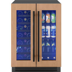 24 Inch Panel Ready Freestanding/Built-In Undercounter French Door Dual Zone Wine & Beverage Cooler  - 24 Inch Panel Ready Freestanding/Built-In Undercounter French Door Dual Zone Wine & Beverage Cooler view