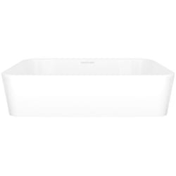 12 Inch Rectangular Vessel Bathroom Sink  - 12 Inch Rectangular Vessel Bathroom Sink with Drain Hole Center view