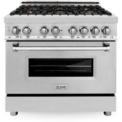 36 Inch Freestanding Dual Fuel Range - Front View view