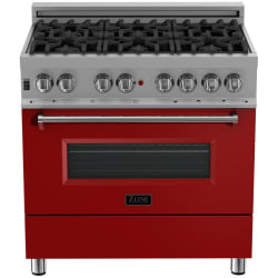 36 Inch Freestanding Professional Dual Fuel Range  - Front View view
