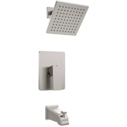 Modern Large Shower Head System  - Palisades Modern Shower System in Brushed Nickel view
