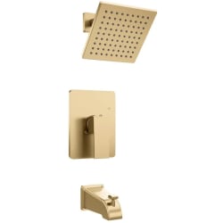 Modern Large Shower Head System  - Palisades Modern Shower System in Champagne Bronze view