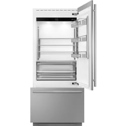 36 Inch Built-In Bottom Mount Refrigerator  - UNIVERSAL 36 Inch Built-In Bottom Mount Refrigerator in Opened View view