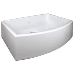 30 Inch Single Bowl Bowed Fireclay Apron Sink  - Shaws Waterside Single Bowl Bowed Fireclay Apron Sink (Shown in White) view