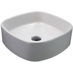 15 Inch Topmount Square Bathroom Sink  - 15 Inch Topmount Square Bathroom Sink with 5 Inch Bowl Depth view