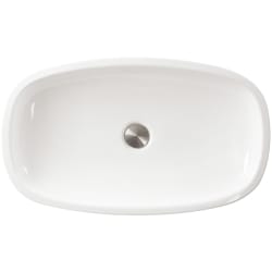 24 Inch Portofino Italian Fireclay Bathroom Vanity Sink  - Portofino Italian Fireclay Vanity Sink with 3 Inch Bowl Depth view
