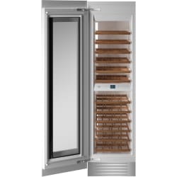 24 Inch Panel Ready Dual Zone Wine Cooler Column - 24 Inch Panel Ready Dual Zone Wine Cooler Column with 80 Bottle Capacity - Left Hinge view