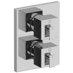 Dual Lever Handle Thermostatic & Pressure Balance Trim  - Kubik Dual Lever Handle Thermostatic & Pressure Balance Trim with 6 Functions (Shared) in Chrome view